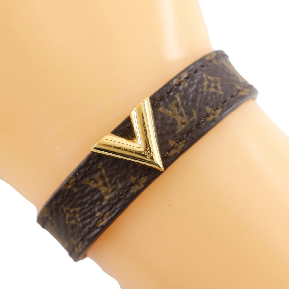 LOUIS VUITTON Brown Monogram Canvas Charm Bracelet